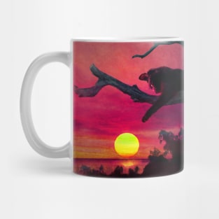 Cat watching sunset Mug